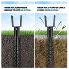 XYADX No Dig Ground Screw Anchor - Black U Shaped Post Stake for 4x4 Wood Posts, Includes Lag Bolts & 27" Rebar, for Mailbox Posts and Fence Posts Anchor, 4 Pack