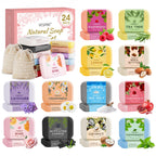 24Pack Natural Bar Soap Gift Set with Olive Extract, Moisturizing, Body Wash & Face, Bulk Gifts for Women, Thank You Gifts, Teacher Appreciation Gifts, Nurse Gifts, Mothers Day Gifts, Travel Size