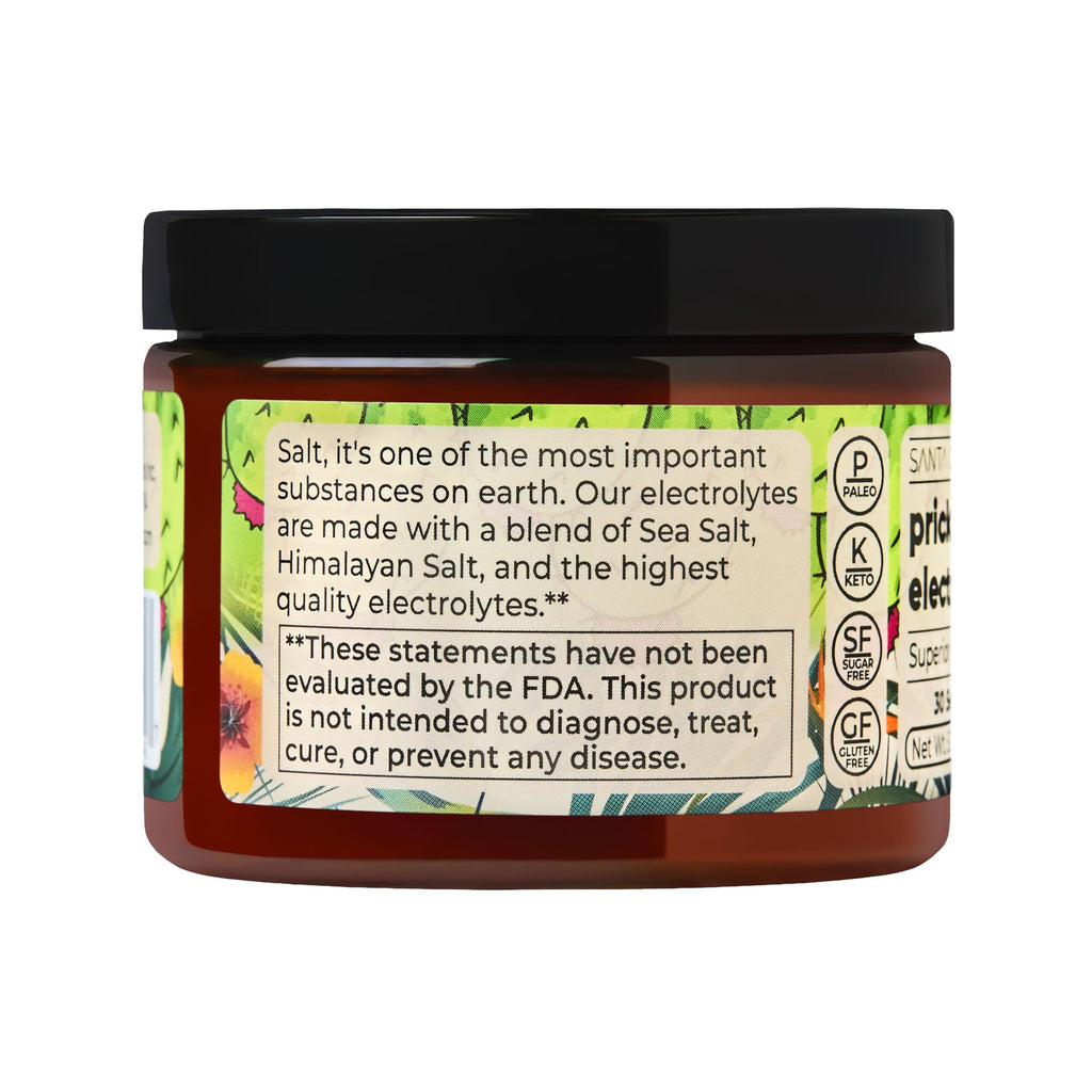 Santa Cruz Paleo Electrolyte Powder, Prickly Pear Flavor, Sugar Free Hydration Drink Mix with Himalayan Pink Salt, Sea Salt, Magnesium Glycinate, Potassium Chloride, Sweetened with Stevia, 30 Servings