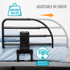 Able Life Click-N-Go Extendable Bed Rail for Wood Adjustable Bed Frames. Removable Bed Handle for Elderly Adults and Seniors, Fits King, Queen, Full, and Twin Beds, ASTM Safety Approved Bedrail