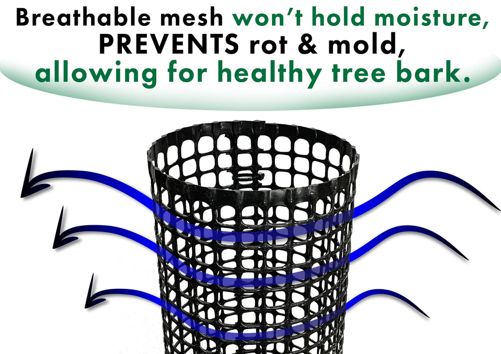 Voglund Nursery Mesh Tree Bark Protector Guard 36 Inches Tall (5 Pack) Heavy Duty Plastic with Zip Ties