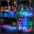 Bsgifts Solar Floating Pool Lights, Outdoor LED Pool Lighted that Float with Remote, IP68 Waterproof Swimming Decor Lighting for Inground Pool, Above Ground Pools, Pond, 2 Pack