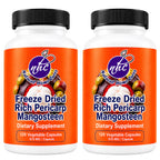 Natural Home Cures Mangosteen Supplement Capsules, Freeze-Dried Pericarp Whole Fruit Rind Powder, Garcinia Mangostana with Xanthones, 515 mg, 2 Bottles, 240 Vegan Capsules (2)