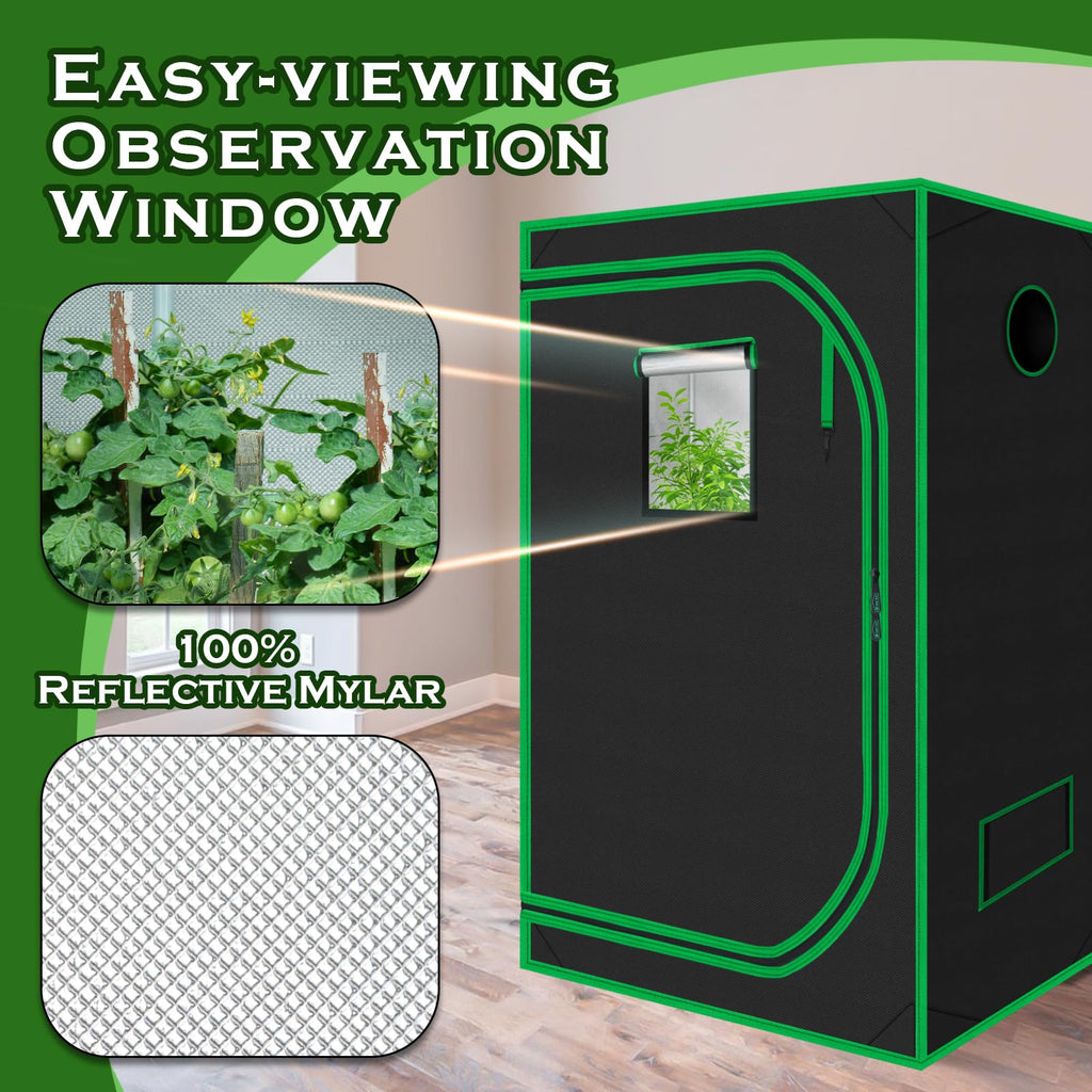 Green Hut 3x3 Grow Tent, 36"x36"x72" Hydroponics Growing Tent