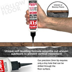 Floor-Fix Pro Easy Squeeze - Extra Strength Adhesive - Fix Loose & Hollow Tiles, Squeaky Wood & Laminate - Includes Built in 5/64” Syringe Tip - No Sealant Gun Required (10.1 Fl Oz)