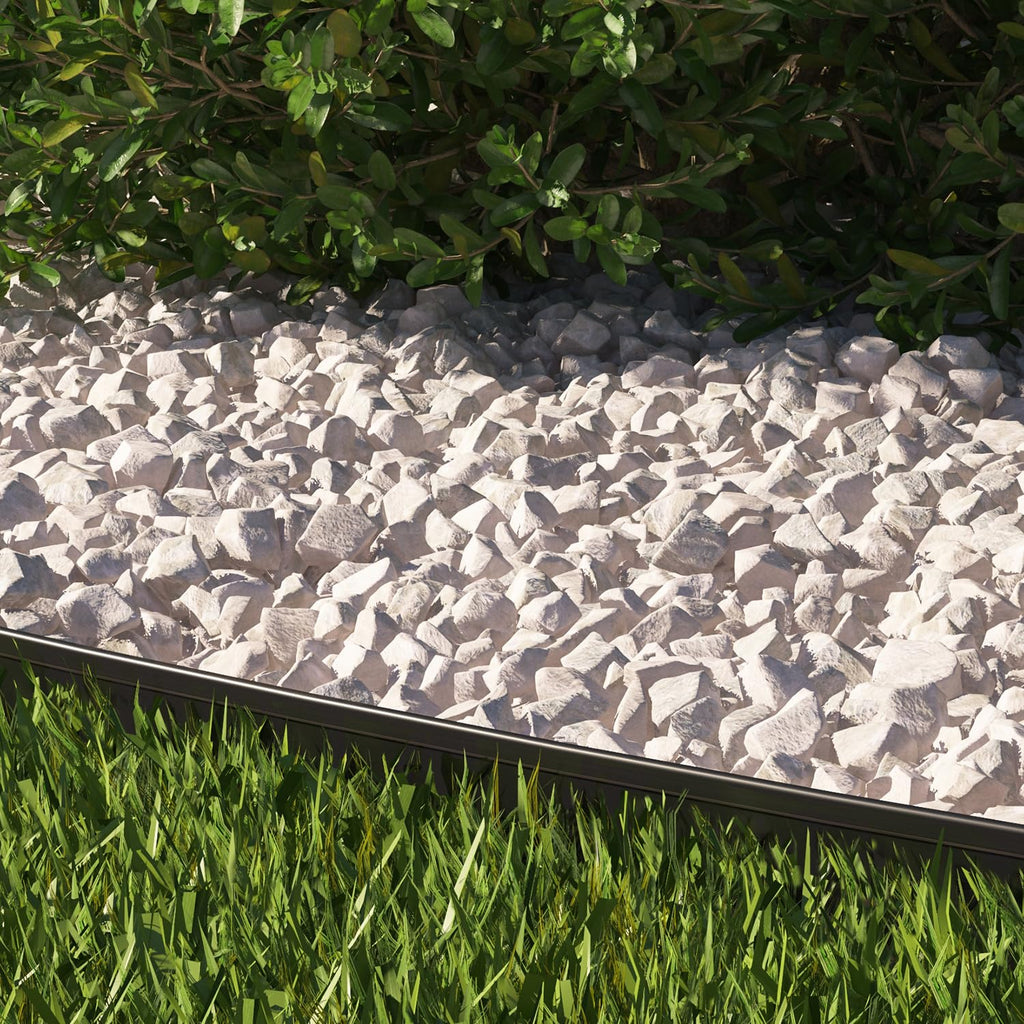 EasyFlex Aluminum No-Dig Landscape Edging for Landscape or Paver Projects, 10 Metal Edging Pieces with Spikes, 50 Feet, Black