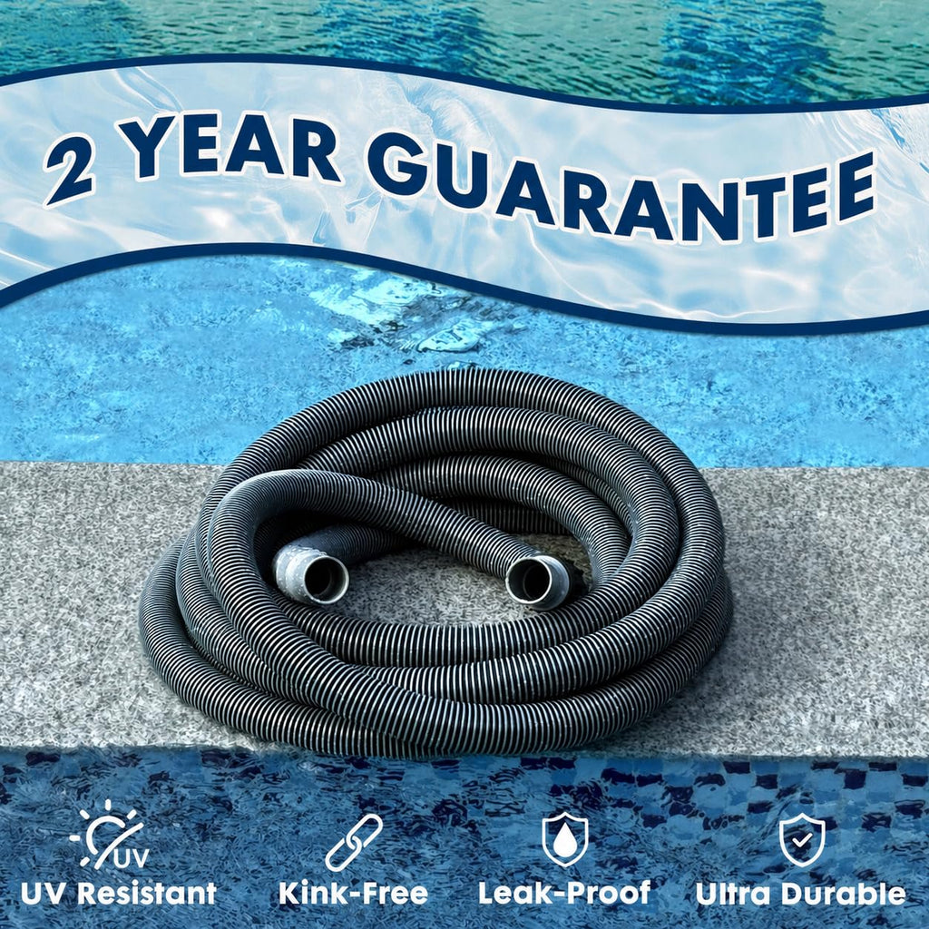 Sepetrel Manual Pool Vacuum Hose 1-1/2" x 30ft, Kink-Free Swivel Cuff Heavy Duty Spiral Wound Pool Cleaner Hose for Inground & Above Ground Pools, Skimmer,Not for Automatic Cleaners