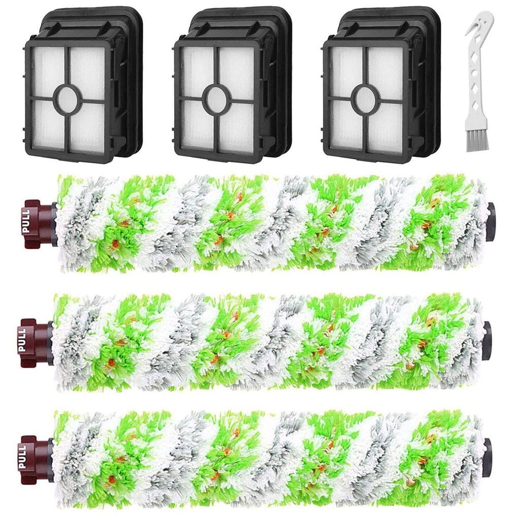 Bvhonwe 6 Pack Replacement Parts for bissell CrossWave Pet Pro 2306A & CrossWave 1785 Series 3888A Vacuum Cleaner, 3 Pack 2460 Brush Rolls,3 Pack 1866 Filters,Compare to Part 1613568&161-3568,1608684