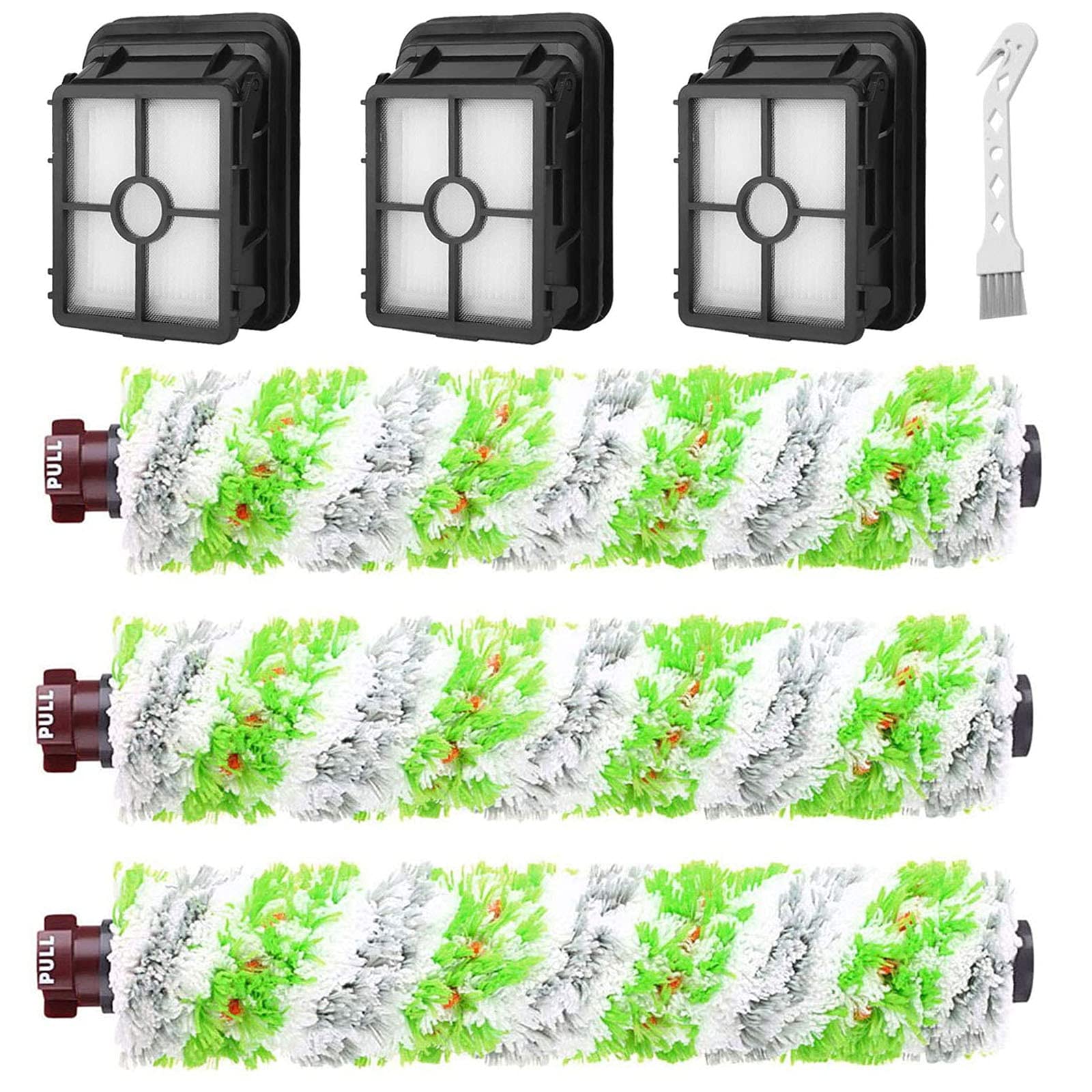 Bvhonwe 6 Pack Replacement Parts for bissell CrossWave Pet Pro 2306A & CrossWave 1785 Series 3888A Vacuum Cleaner, 3 Pack 2460 Brush Rolls,3 Pack 1866 Filters,Compare to Part 1613568&161-3568,1608684