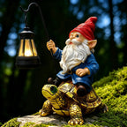 Outdoor Garden Gnome Statue, Solar Light Gnomes Statues Decoration for Yard