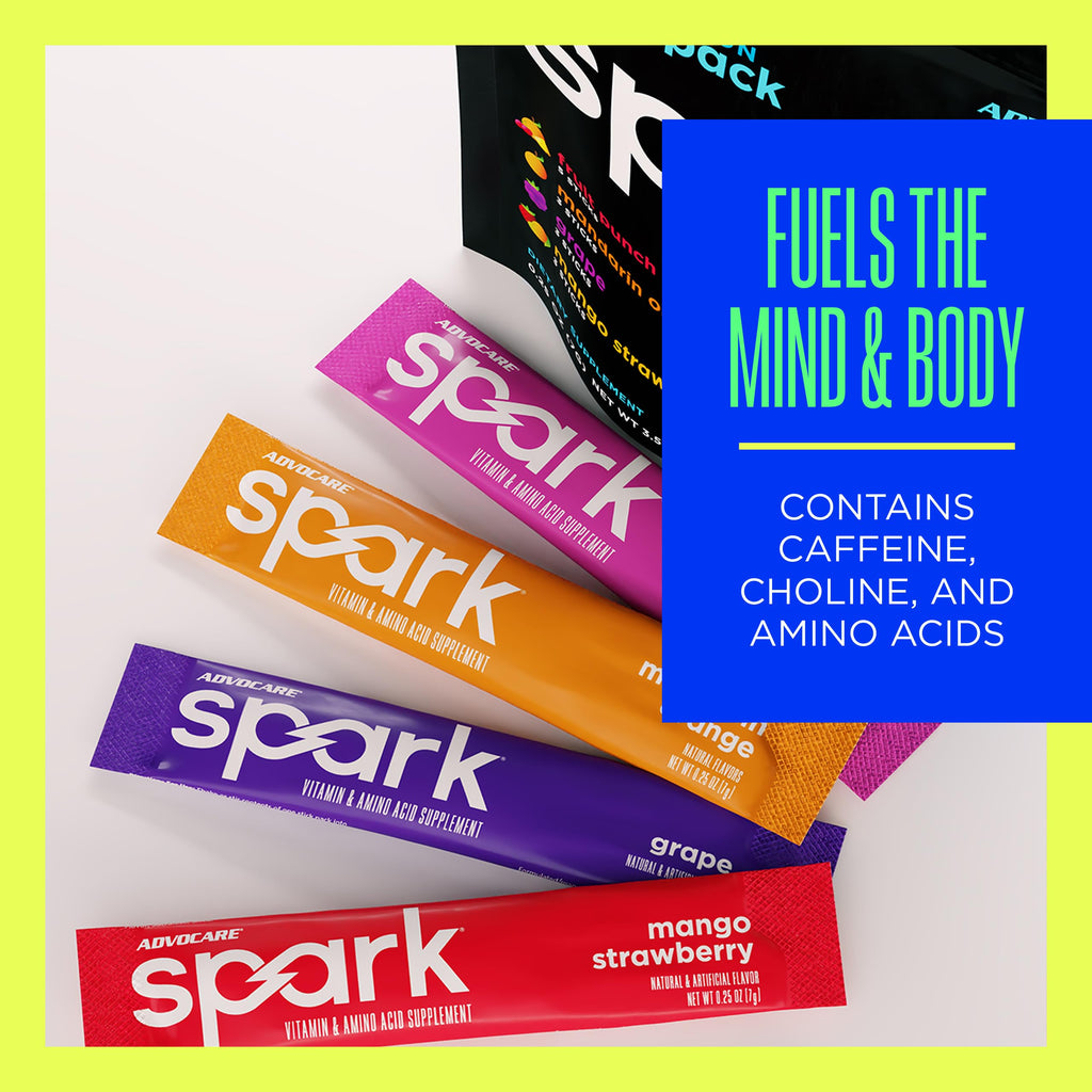 AdvoCare Spark - Energy Drink Mix - Vitamin & Amino Acid Supplement - Supports Energy & Focus - Portable Immune Support - Sugar-Free - 14 Stick Packs- Variety Pack