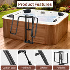 Aluminum Hydraulic Hot Tub Cover Lift, U-Shaped Bottom Insert Spa Cover Lifter, Adjustable Height from 25" to 39", Suitable for Round, Square and Other Shaped spas