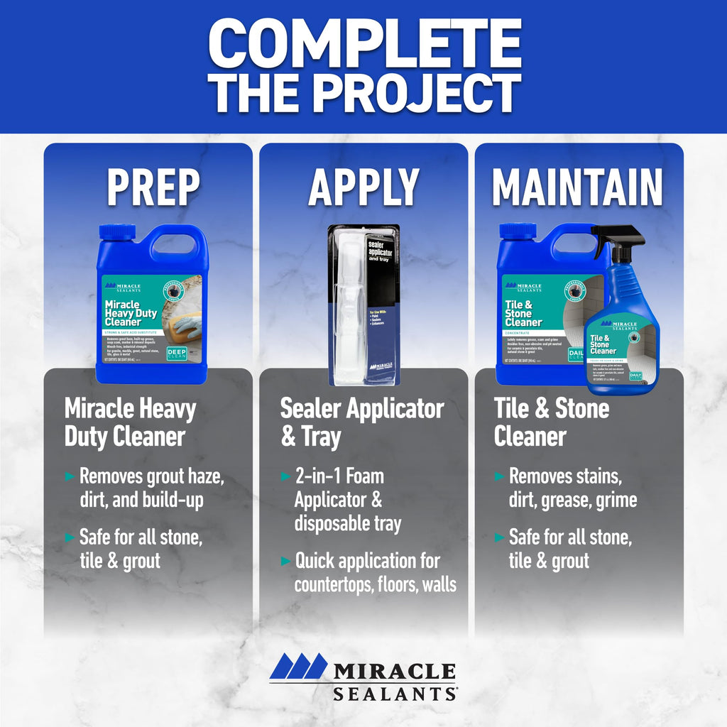 Miracle Sealants Miracle Heavy Duty Non-Acidic Cleaner, Tile & Stone Cleaner & Grout Haze Remover, Quart