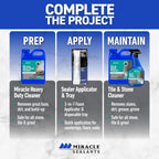 Miracle Sealants Miracle Heavy Duty Non-Acidic Cleaner, Tile & Stone Cleaner & Grout Haze Remover, Quart