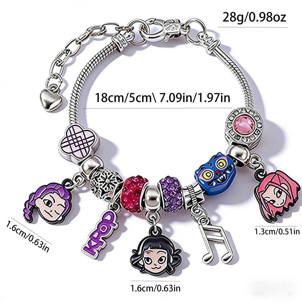 Ugecl K.Pop Demon Hunters DIY Bracelet for Women, Charms Bracelet with Customizable Order, Pop Jewelry Accessories, Birthday Gifts
