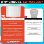 Swimables Pool Skimmer Basket for Inground Pool Compatible with Hayward Skimmer Basket and Pool Filter Basket SP1082CA | Built-in Brass Weight | 316 Stainless Steel Handle & Convenient Rubber Grip