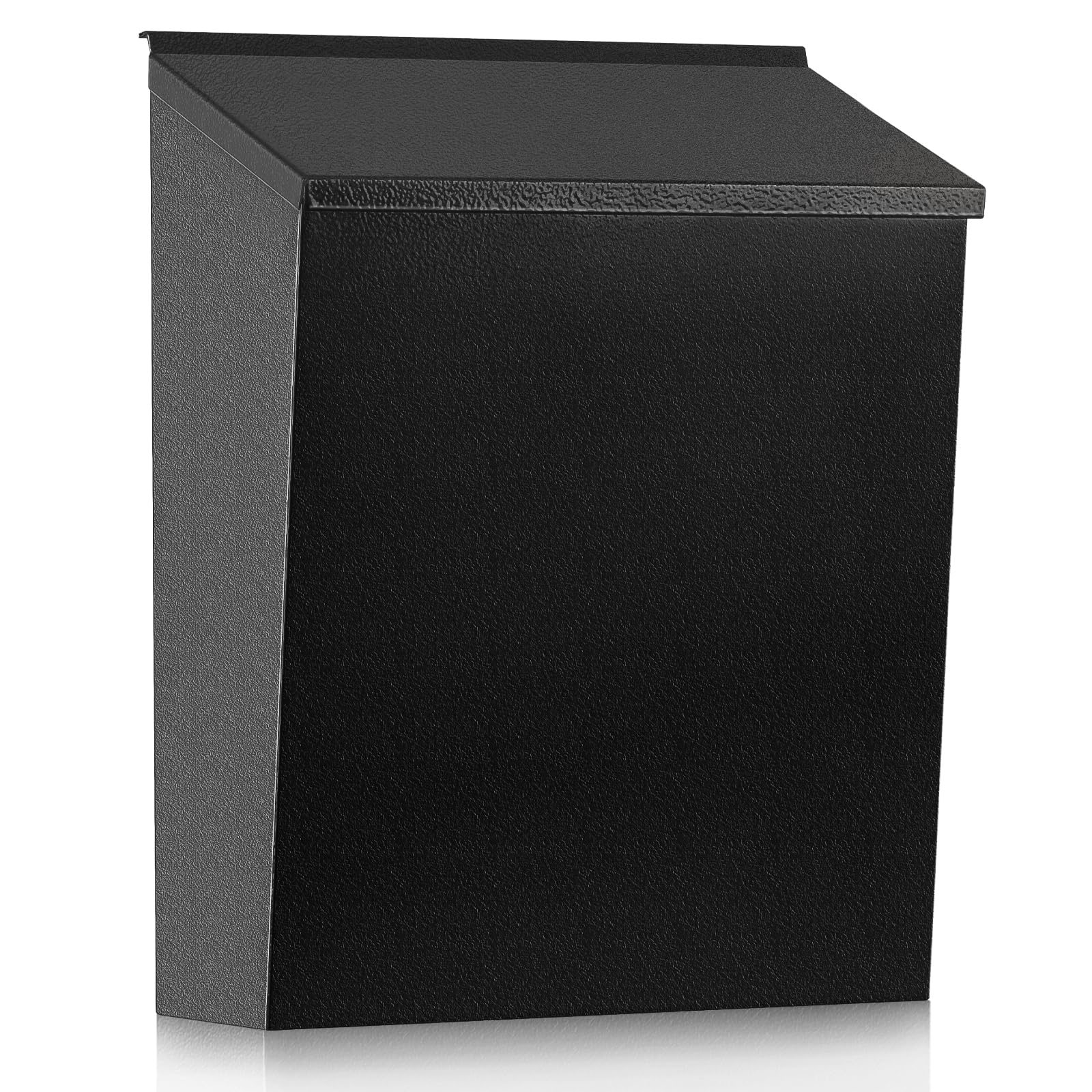KYODOLED Convenient and Durable Wall Mount Mailbox for Outside, Easy Installation, Ample Storage Space to Accommodate Standard-Sized Letter, Magazine, Check, Black, Drop Box for Home or Apartment