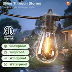 addlon 100FT Outdoor String Lights LED with Remote Dimmable Waterproof