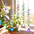 5 Pack Crystal Suncatcher Gazing Ball Spiral Wind Spinner Garden Decor