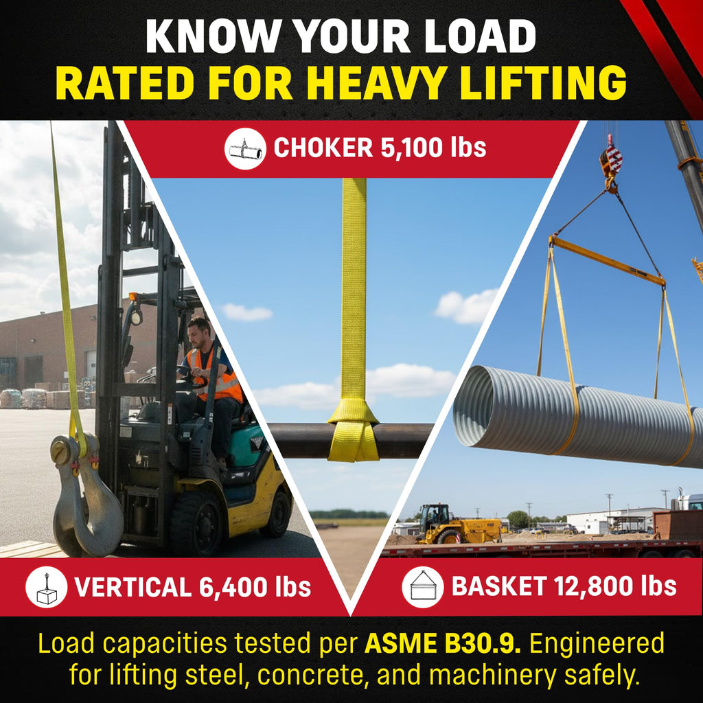 DD Sling 2 Inch x 35 Foot Nylon Lifting Sling – USA Made, 6,400 lb Vertical, 5,100 lb Choker, 12,800 lb Basket – 2-Ply Heavy Duty 900 Webbing, Type 4 Twisted Eye & Eye Rigging Sling