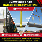 DD Sling 2 Inch x 35 Foot Nylon Lifting Sling – USA Made, 6,400 lb Vertical, 5,100 lb Choker, 12,800 lb Basket – 2-Ply Heavy Duty 900 Webbing, Type 4 Twisted Eye & Eye Rigging Sling