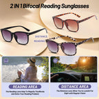 Serendishi 3 Pack Bifocal Reading Sunglasses for Women,UV400 Protection Spring Hinge Sun Readers Glasses for Outdoor 2.0
