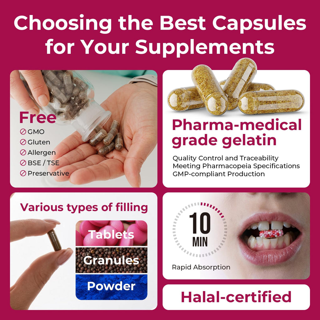 ATLEMISME Empty Gelatin Capsules Size 1 (1000 Count) – Gel Caps for DIY Filling with 2 Micro Lab Spoons