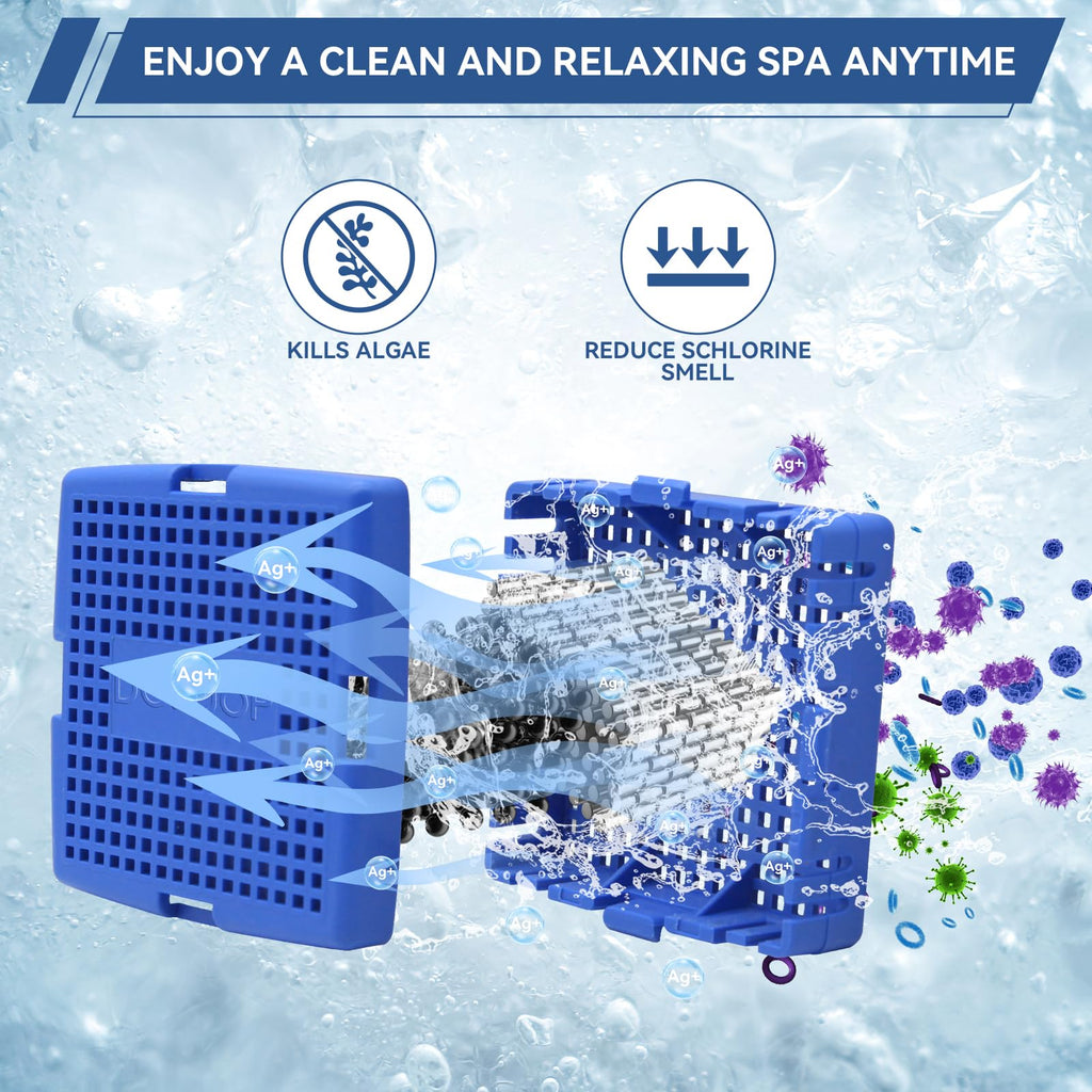 DONJOP Hot Tub Mineral Cartridge for Sundance Spas,Silver Ion Cartridge Can Last for 4 Months,Spa Mineral Cartridges Makes Your Spa Water Clean and Clarified 2 Pack