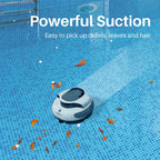 POOLPURE AquaGuard SE II Cordless Pool Vacuum, Dual Motor, 5000mAh Battery, 120 Minutes Runtime, Blue, 1000 Sq Ft Coverage, Automatic