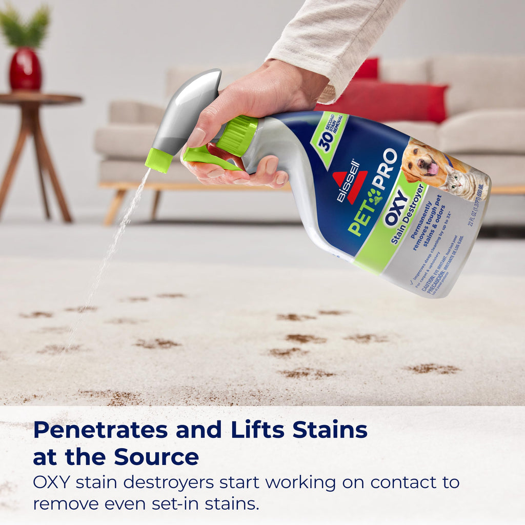 Bissell PET PRO OXY Stain Destroyer for Carpet and Upholstery, 22 oz, 17739, 2 Count (Pack of 2)
