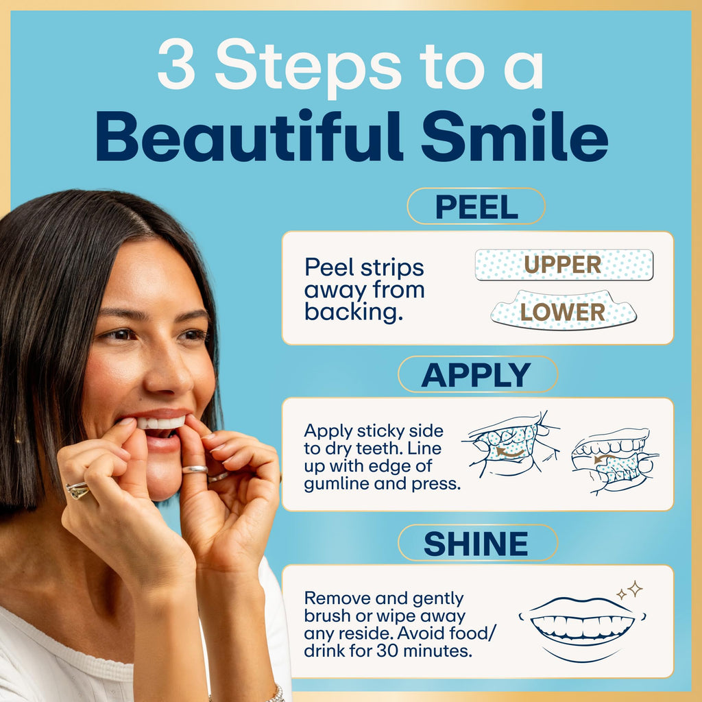 Lumineux Teeth Whitening Strips, Peroxide Free, 21 Treatments (3 Months)