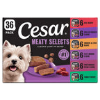 Cesar Classic Loaf in Sauce Wet Dog Food, Meaty Selects, 3.5 oz, 36 Count