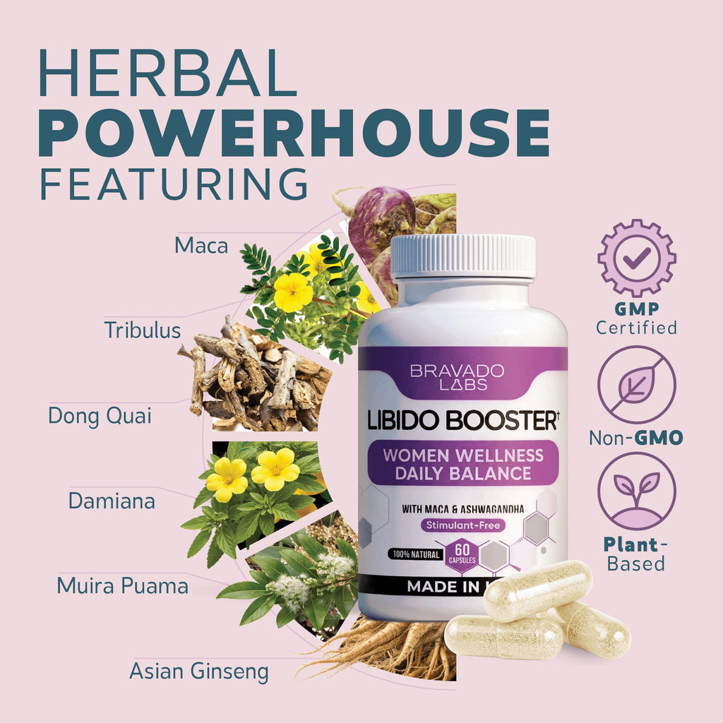Female Libido Booster for Women – Advanced Women’s Intimacy & Confidence Support – Plant-Based Herbal Blend with Maca, Ginseng & L-Arginine – Made in USA – 60 Capsules