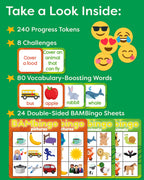 THE BAMBINO TREE Animal and Picture Bingo Game for Kids - Flash Cards Matching Learning Board Game for Ages 3-6 Preschool, Kindergarten & Family Fun