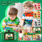 Dinosaur Kids Camera for Boys Girls, Toddler Digital Selfie Camera with Cute Protective Cover and SD Card, Christmas Birthday Gifts Toys for 3 4 5 6 7 8 9 10 11 12 Years Old Little Girls and Boys