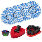 Hezane 4Pack Mop Replacement Head for O Cedar RinseClean 2 Tank System, Mop Replacement Base and Upgrade Scrub Brush for O-Cedar,Spin Microfiber Mop Refills for Cleaning All Floors