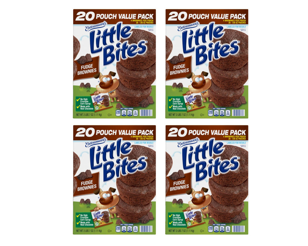 Entenmann's Little Bites Fudge Brownie Mini Muffins | 4 Pack (80 Pouches Total)