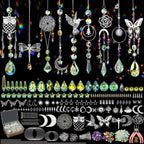 860 PCS DIY Suncatcher Kit Sun Catchers Making Supplies Arts and Crafts for Adults Hanging Prism Suncatcher Kits for Adults with Crystals Sun Catchers Indoor Window Garden Christmas Decor Wedding Home