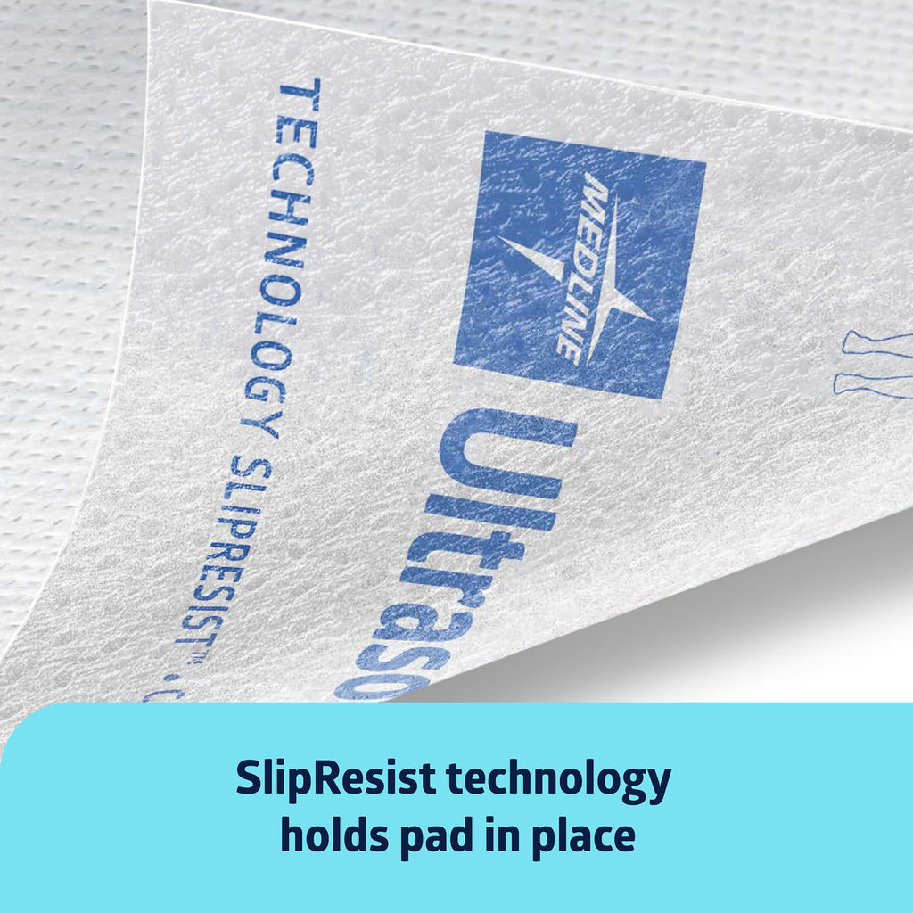 Medline Ultrasorbs Drypads with SlipResist Technology, 30" x 36", 70 Count, Super Absorbent Disposable Bed Pads, Incontinence Bed Pads, Adult Bed Pads, 10x More Absorbent, Chucks for Adults, Elderly