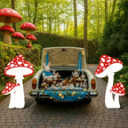 Panelee Wonderland Party Decorations, Mushroom Sign Yard Decoration with Stakes, Large Wonderland Mushroom Photo Background Decor for Indoor Outdoor Lawn Garden Woodland Birthday Tea Party Supplies
