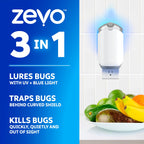 Zevo 2 Flying Insect Traps & 2 Cartridges - Plug-in Fly Trap & Indoor Insect Catcher for Gnats, Houses and Fruit Flies - Use in Any Room