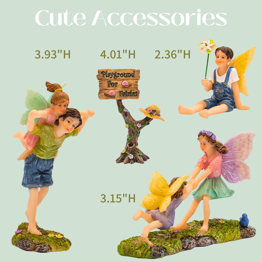 PRETMANNS Fairies for Fairy Garden - 4 Piece Outdoor Figurine Set