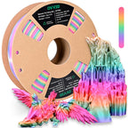 OVV3D Rainbow PLA Filament 1.75mm, PLA Silk PLA 3D Printer Filament Multicolor Silk Color Change Rainbow PLA Filament with Pink Purple Green Yellow, 3D Printing Filament 3D Filament, 1kg