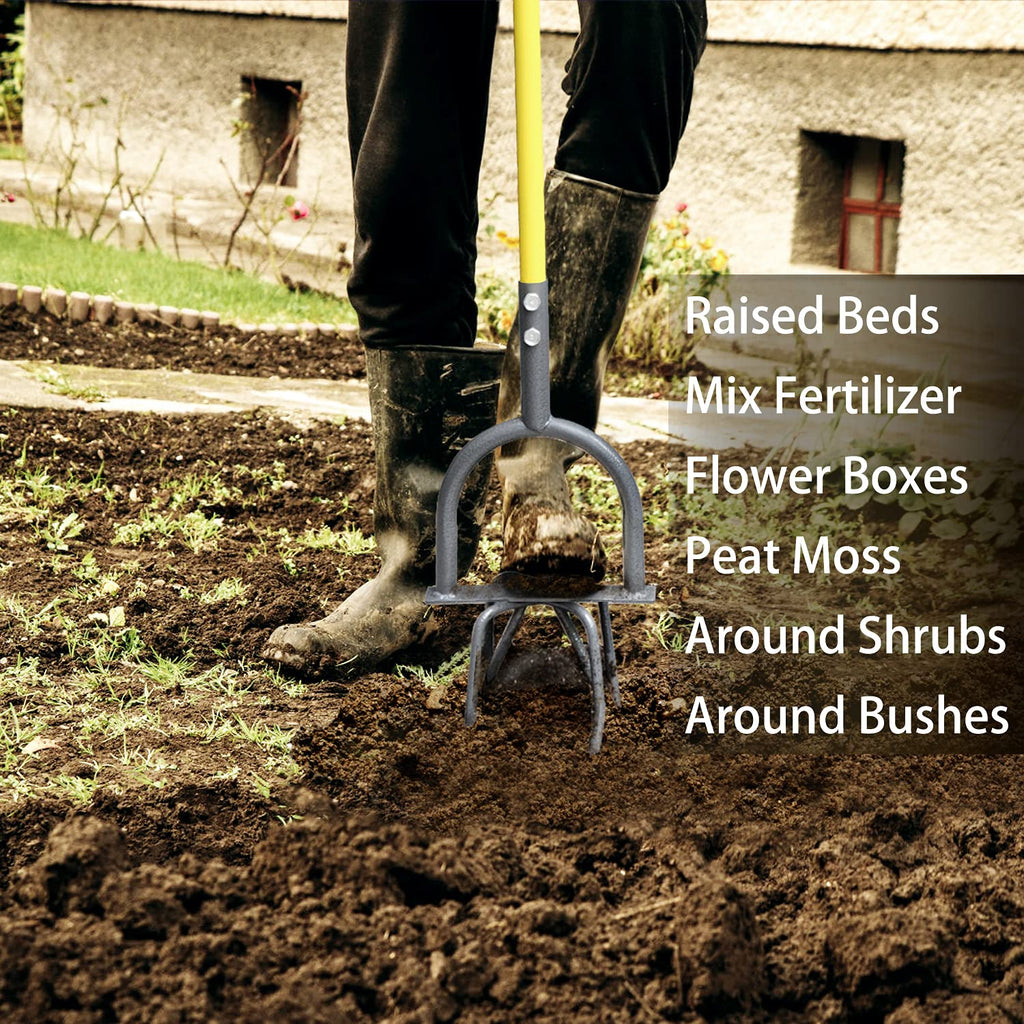 Jardineer Hand Tiller for Gardening, Manual Twist Tiller Cultivator, Heavy Duty Garden Claw, Soil Loosener & Lawn Aerator for Soil Mixing, Garden, Flower Box and Raised Bed