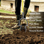 Jardineer Hand Tiller for Gardening, Manual Twist Tiller Cultivator, Heavy Duty Garden Claw, Soil Loosener & Lawn Aerator for Soil Mixing, Garden, Flower Box and Raised Bed