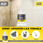 ZORBX Stain & Odor Remover & Cleaner Spray 128 FL Oz Refill – Scrub Free Formula - Bleach Free Stain & Smell Eliminator for Shower, Bathroom, Ceiling, Carpet, Cars, Walls & Wood