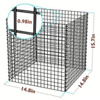 (4 Packs) Plant Protectors from Animals, 14.8" Lx14.8 Wx15.7 H Heavy-Duty Large Wire Plant Cages, Keep Rabbits Out for Vegetables, Shrubs & New Plants