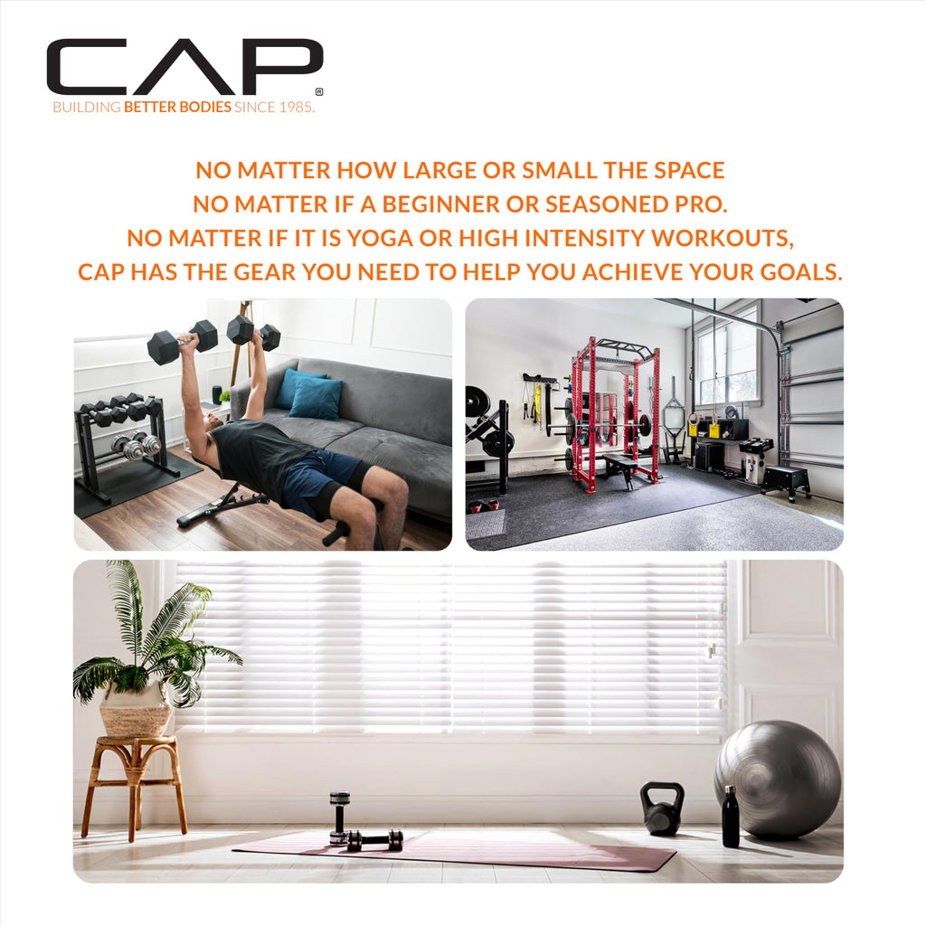 CAP Barbell 12-Sided Coated Dumbbell with Black Handle, Pair, 5 LB