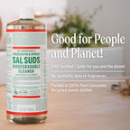 Dr. Bronner's Sal Suds Biodegradable Cleaner (16 Ounce, 2-Pack) – All Purpose Pine Mop Detergent for Floors, Laundry & Dishes, Multi Surface Concentrate, Heavy-Duty Degreaser
