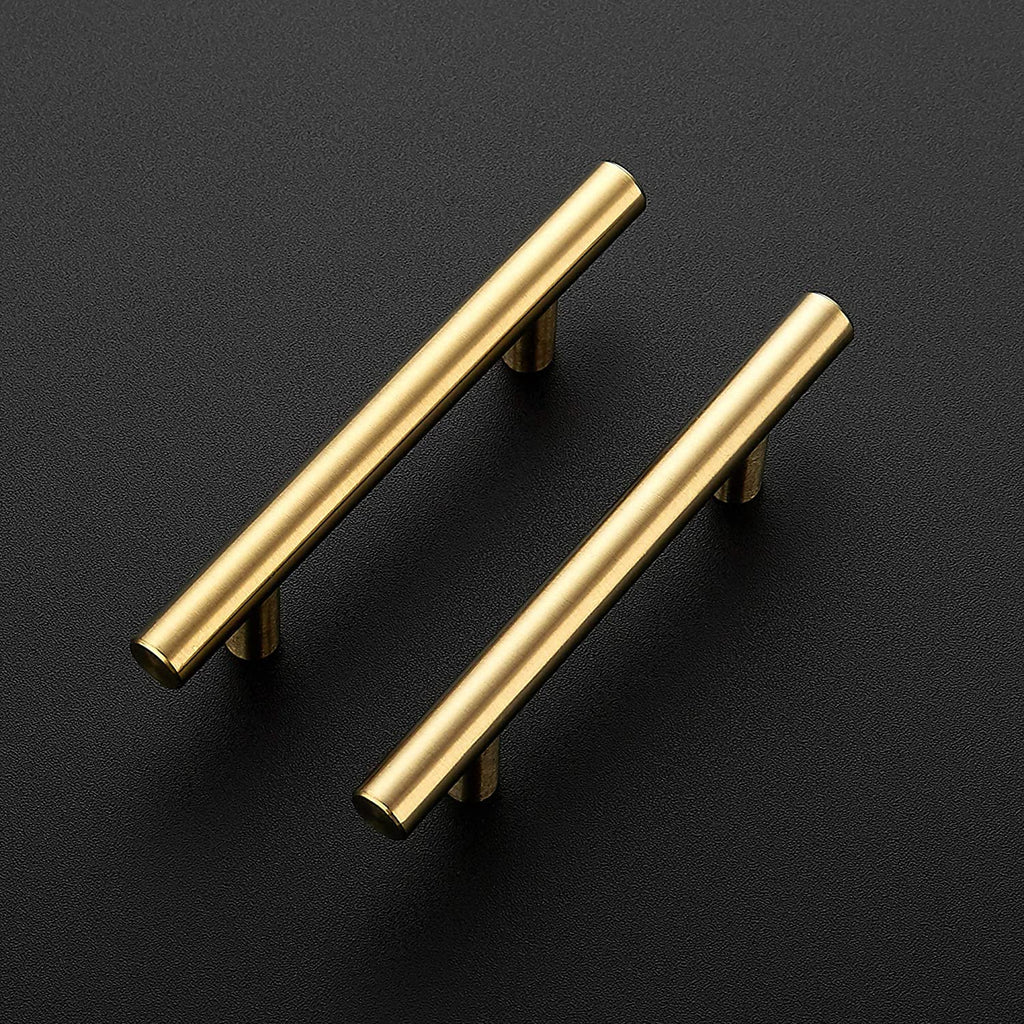 Ravinte 40 Pack 6 inch Cabinet Pulls Brushed Brass Stainless Steel Kitchen Drawer Pulls Cupboard Handles Cabinet Handles 3.75” Hole Center